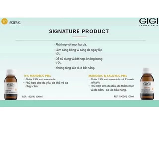 Peel làm sáng và căng bóng da GiGi Ester C Mandelic 15% / Mandelic 13% & Salicylic 2%