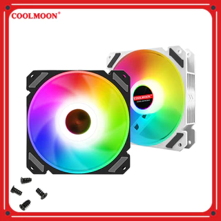 Quạt Tản Nhiệt, Fan Led RGB Coolmoon X1 & Bộ Hub Coolmoon + điều khiển - Tặng kèm ốc vít