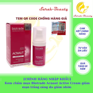 [CHÍNH HÃNG] Kem chấm mụn Biotrade Acnaut Active Cream giảm mụn trắng sáng da giảm nhờn 5ml- 30ml