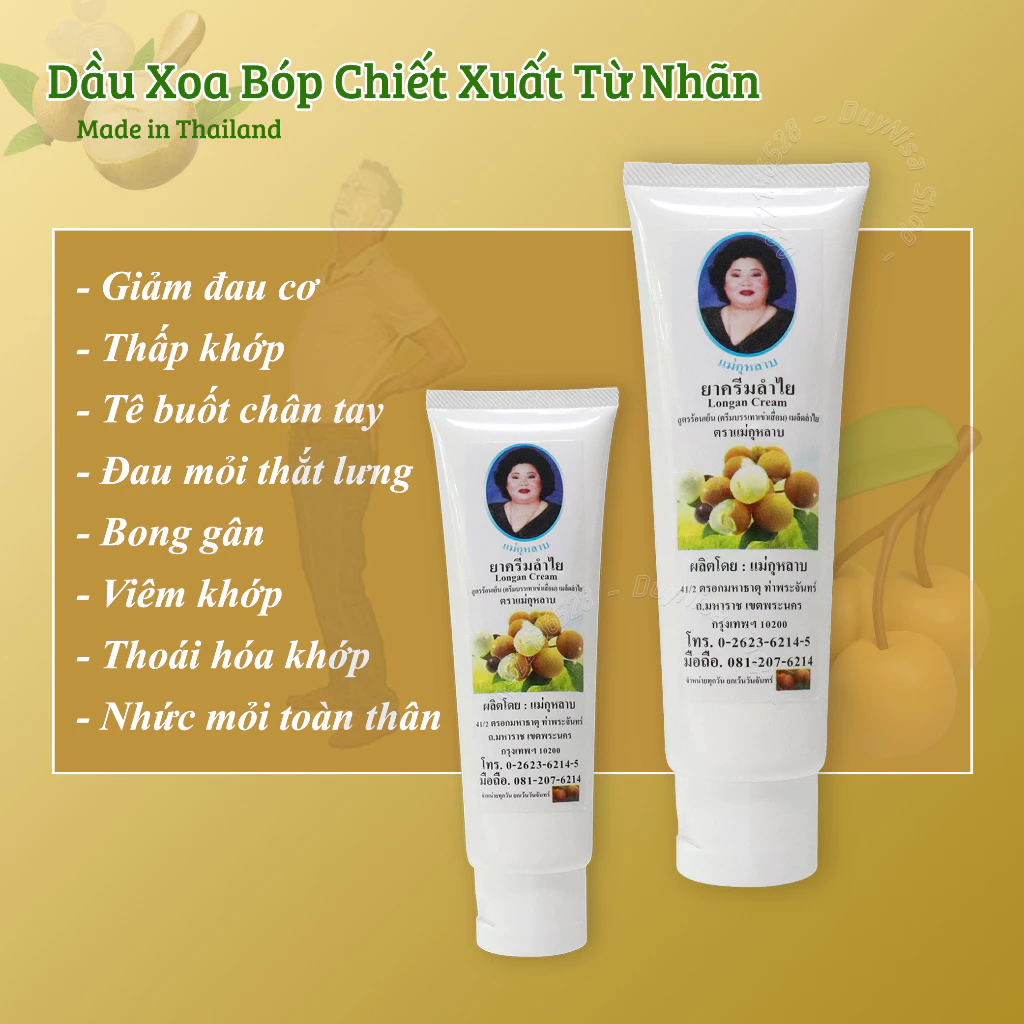 [DuyNisa Thailand] Dầu Xoa Bóp Chiết Xuất Từ Nhãn