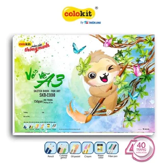 Vở vẽ Sketch Book for Art Thiên Long Colokit nhiều kích cỡ- A3/A4- ĐỊnh lượng giấy 150 gsm- Giấy dày không lem