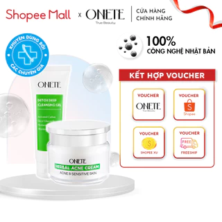 Combo Kem mụn thảo dược Onete và Sửa rửa mặt Onete 120ml