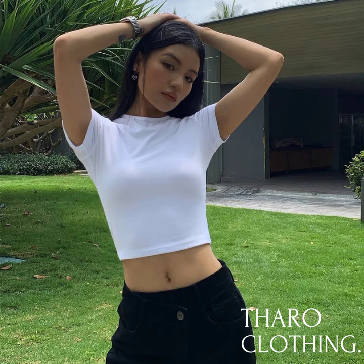 Áo Croptop Nữ Cổ Tròn, Tay Ngắn - Tharo Clothing [AO00115]