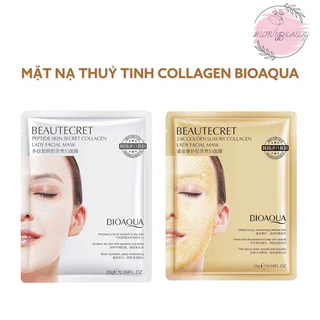 Mặt nạ dưỡng ẩm thủy tinh dạng thạch Collagen Beautecret, Mặt nạ Collagen Bioaqua cấp ẩm làm săn chắc căng mịn da