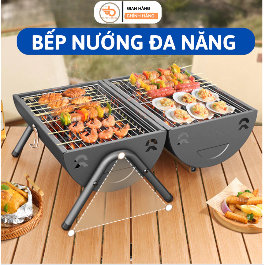 Bếp nướng than hoa loại mới 2023, bếp nướng dã ngoại, thiết bị nướng ngoài trời BBQ dễ dàng mang đi du lịch