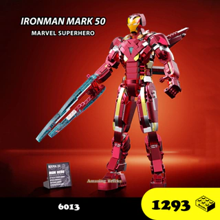 Đồ chơi lắp ráp Ironman Mark 50, 6013 Superhero Marvel, Xếp hình thông minh, Mô hình người sắt [1293 mảnh ghép]