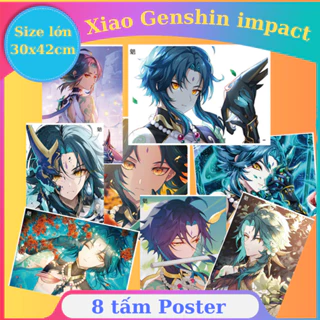 [Giấy Xịn] Xiao Genshin impact khổ lớn A3 combo 8 tấm tranh poster anime game cực chất