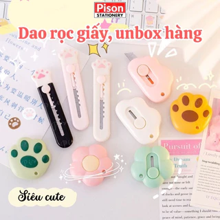 Dao rọc giấy mini hình Mèo / Thỏ / Mây / Cá / Tự khoá nhiều mẫu Pison dao bấm cầm tay khui hàng cute - 1 cái