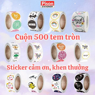 Cuộn 500 tấm Sticker Pison dễ thương, hình dán cute trang trí đáng yêu giá rẻ - 1 cuộn