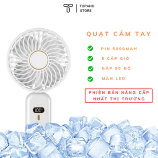 Quạt mini cầm tay quạt tích điện cầm tay nhỏ gọn bỏ túi xách pin 5000mah