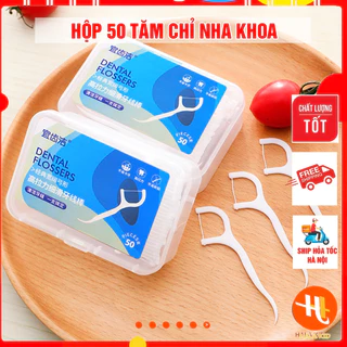 Combo 2 HỘP (1 Hộp 50 CHIẾC) TĂM CHỈ NHA KHOA sạch kẽ răng tiện lợi- hala90