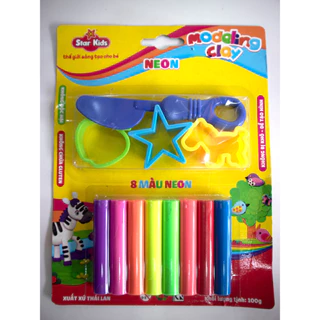 Bộ Đất Sét Màu Neon An Toàn Và Không Bị Khô Star Kids