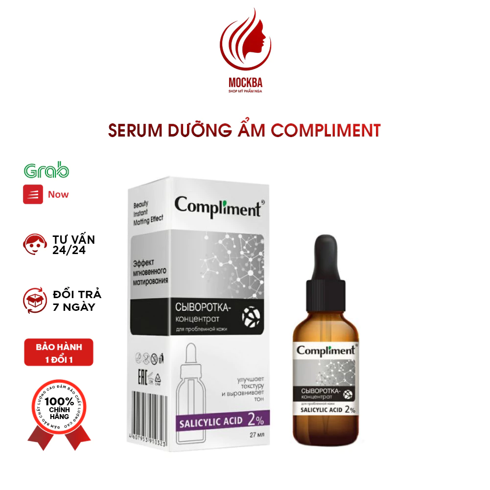 Serum Dưỡng Ẩm Compliment 2% BHA , Serum Trắng Da 20% Vitamin C 27ml Cấp Ẩm , Dưỡng Trắng Da Mockba