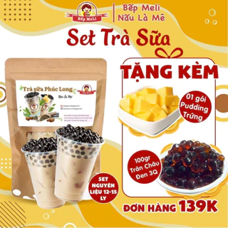 Set Trà Sữa Hồng Trà 5-7 Ly Tự Pha, ĐƠN 12-15LY TẶNG x2 TRÂN CHÂU, ỐNG HÚT,1 CHAI HÌNH GẤU BẾP LISA