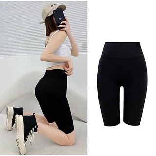 Quần legging nữ BeeCy quần legging đùi leeging cạp chun bản to vải thun màu đen chất dày dặnDUYÊN CƯỜNG 6688