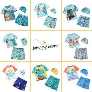 Bộ Bơi 2 Mảnh Kèm Mũ Họa Tiết Động Vật B123 Cho Bé Trai 2-10 Tuổi - Jumping Beans Official Store