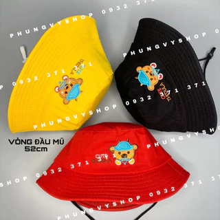 Bé 2-5 Tuổi/ Vòng đầu 52cm_Mũ bucket tai bèo vành cực dễ thương trai gái phungvyshop- Nón BO trung GẤU DULA