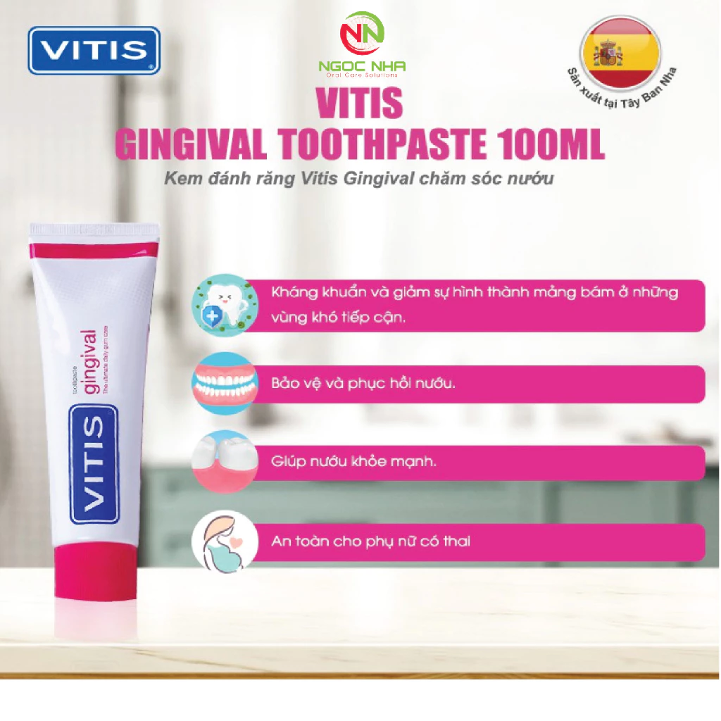 Kem đánh răng Vitis Gingival ngừa viêm nướu 100ml – Tây Ban Nha