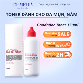 Nước hoa hồng Goodndoc Ac Control Blemish Toner giúp làm sạch da, cân bằng pH, thích hợp cho da mụn và da nám 150ml