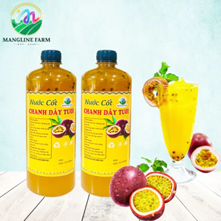 Bộ 2 chai nước cốt chanh dây tươi Mangline Farm Đà Lạt 1000 ml lên men tự nhiên đồ uống giải khát