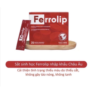 Ferrolip - Sắt sinh học Ferrolip liposome bổ sung sắt cho mẹ bầu người thiếu máu thiếu sắt {Hộp 20 gói}