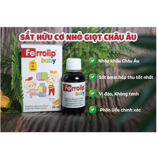 Sắt nhỏ giọt Ferrolip Baby giúp giảm nguy cơ thiếu máu do thiếu sắt cho bé lọ 30ml