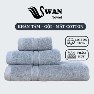 Khăn Tắm, Khăn Mặt, Khăn Gội Đầu Cotton 100% SWAN TOWEL Mềm Mại Thấm Hút Tốt Chuyên Dùng Gia Đình, Khăn Khách Sạn, SPA