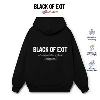 Áo hoodie nỉ bông EXIT-Signature Lưng BLACK OF EXIT nam nữ form rộng thu đông Local Brand