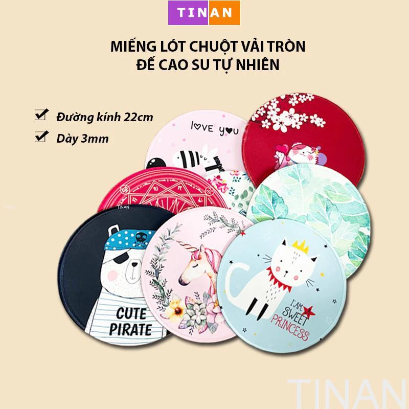 Miếng Lót Chuột Vải Có Viền, Đế Cao Su Chống Trượt, Mousepad Mềm Dày (Hình Tự Chụp)