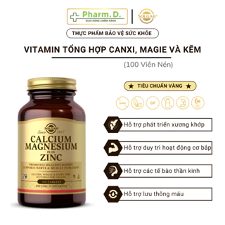 [CHÍNH HÃNG] Viên Uống Solgar Calcium Magnesium Plus Zinc (Hộp 100 Viên)