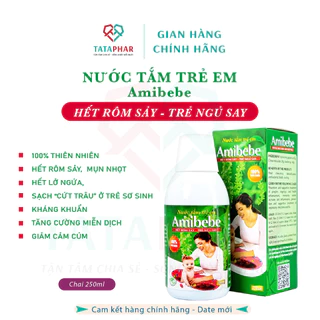 Nước tắm thảo dược Amibebe hết rôm sảy cho bé chai 250ml, 400ml. Hàng chính hãng