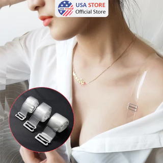 Set 2 Dây Đai Quai Áo Lót Ngực Trong Suốt - Nhựa Dẻo Dai Siêu Bền Dễ Dàng Điều Chỉnh, Chống Trượt