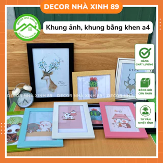 Khung ảnh, khung bằng khen a4 (21*30), mặt mica bảo hành gãy vỡ,decor nhà xinh