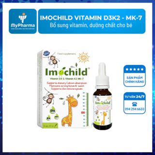 [CHÍNH HÃNG] Imochild Vitamin D3-K2, MK-7 - Bổ sung Vitamin, Vi chất cho bé