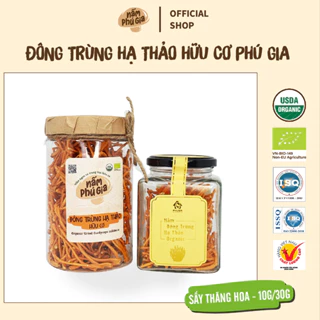 Đông Trùng Hạ Thảo Hữu Cơ Sấy Thăng Hoa Phú Gia - Hộp 30g