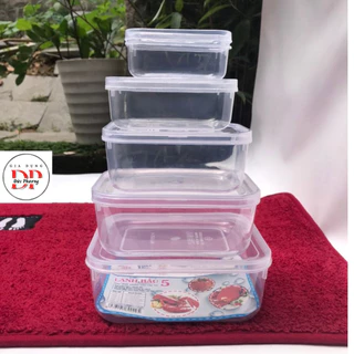 Hộp đựng thực phẩm trong tủ lạnh,hộp lạnh nhựa Việt Nhật cao cấp (set 5 chiếc )
