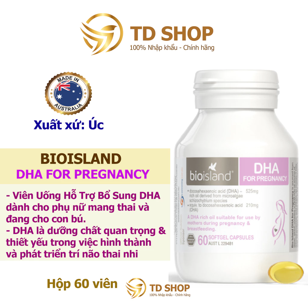 [NK Úc] Viên DHA Bầu Bioisland Úc 60v- Bioisland DHA for Pregnancy - TD Shop