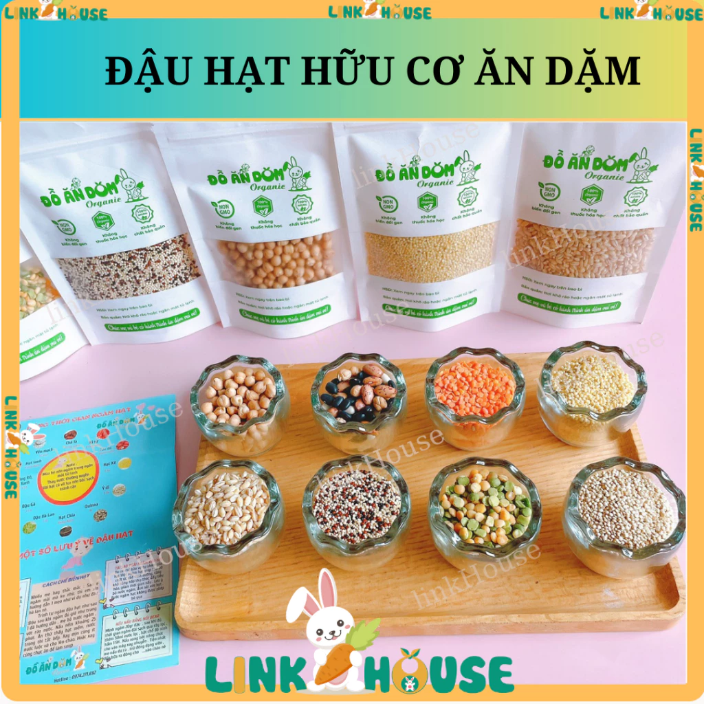 Các Loại Đậu Hạt Hữu Cơ Cho Bé Ăn Dặm- Gà Kê Lăng Đỏ hạt chia quinoa lanh ý dĩ