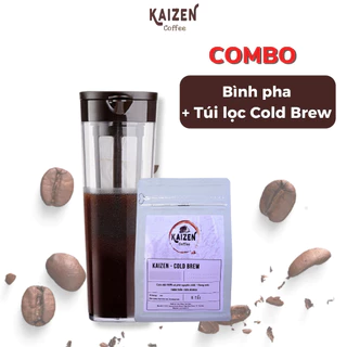 Combo Cà phê Túi lọc Cold Brew kèm Bình pha chuyên dùng pha cà phê ủ lạnh - Kaizen Coffee