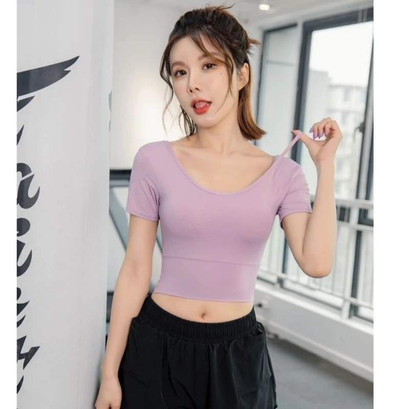 áo croptop tập gym yoga nữ cao cấp (có mút sẵn)