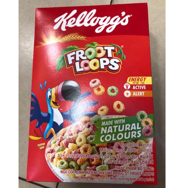Ngũ cốc ăn sáng dinh dưỡng Kellogg's Froot Loops hộp 150g
