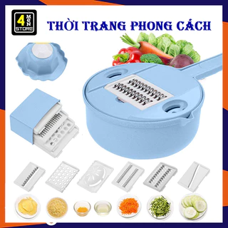 Rổ Bào Rau Củ Đa Năng Thiết Kế 9 In 1 Thông Minh, Không Lo Đứt Tay / Dụng Cụ Bào Sợi Củ Quả Nạo Vỏ,Thái Nảt, Tách Trứng