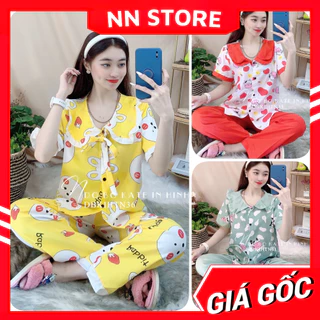 Đồ bộ nữ mặc nhà chất kate mịn in hình hoạt hình dễ thương DBKTN