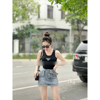 Áo ba lỗ cotton Prada full màu