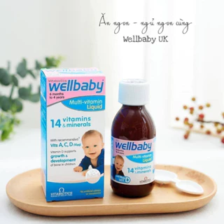 Vitamin tổng hợp Wellbaby Multi-Vitamin Liquid 150ml cho trẻ 6m-4y Wellbaby UK 14vitamin