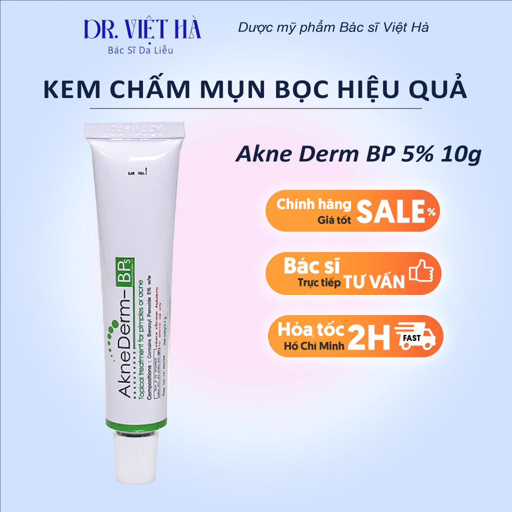 AKNE DERM BP 5% Kem chấm mụn bọc 10g