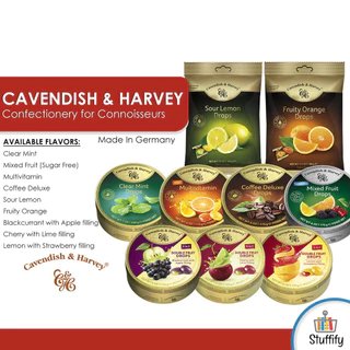 (22 vị) Kẹo trái cây hộp thiếc Cavendish & Harvey hộp 200gr Đức