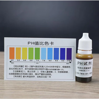Dung dịch test pH kiểm tra nguồn nước - Thuốc thử ph, dung dịch thử ph 4-10 lọ 10ml, Giấy quỳ tím