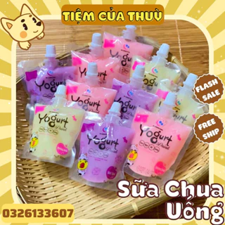 SET 5 Gói Sữa Chua Uống YOGURT Đủ Vị, TẶNG 1 GÓI Nem Nướng Phên, đồ ăn vặt