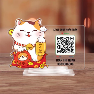 bảng QR code để bàn in theo yêu cầu để bàn bằng mica bền đẹp chắc chắn